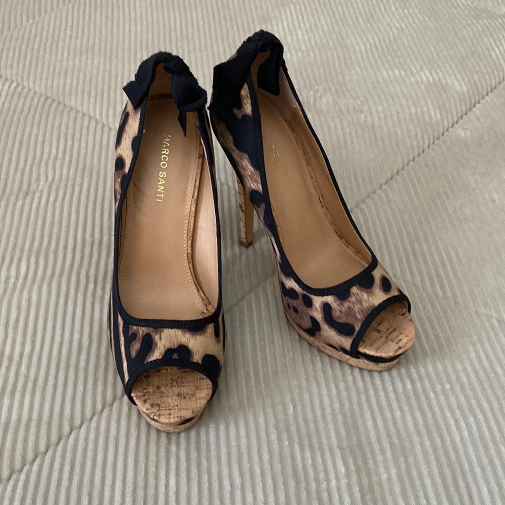 marco santi leopard print stiletto heels
